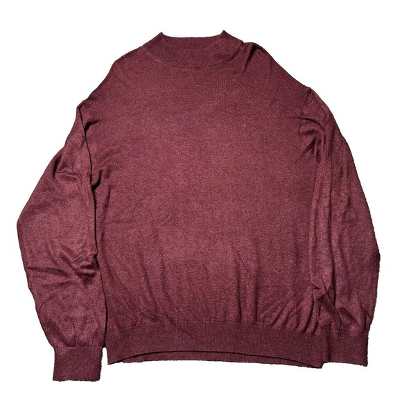 Northern Isles Sweater Silk Cashmere Blend Dark Red Maroon Solid Men's XL - Picture 1 of 6